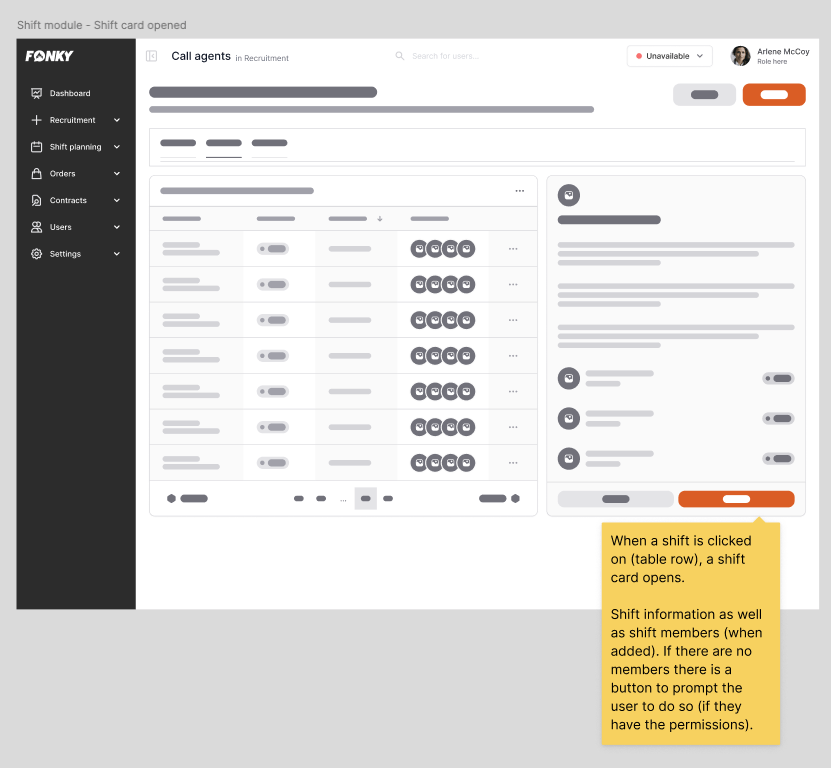Shift planning refined mockup