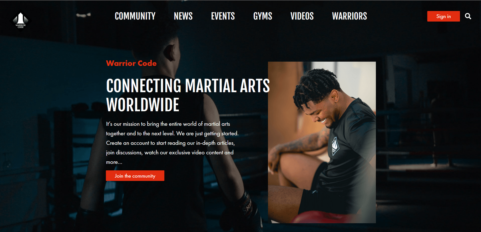 Warrior Code - Social Platform for Martial Artists